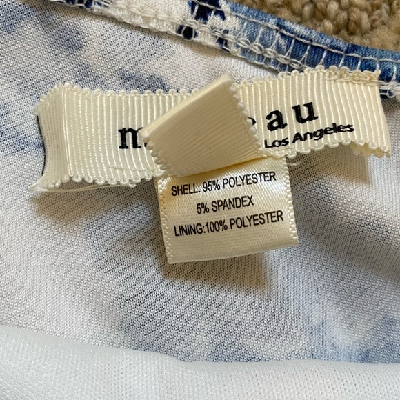 Monteau Mini Dress White/Blue Floral size Medium - Picture 4 of 7